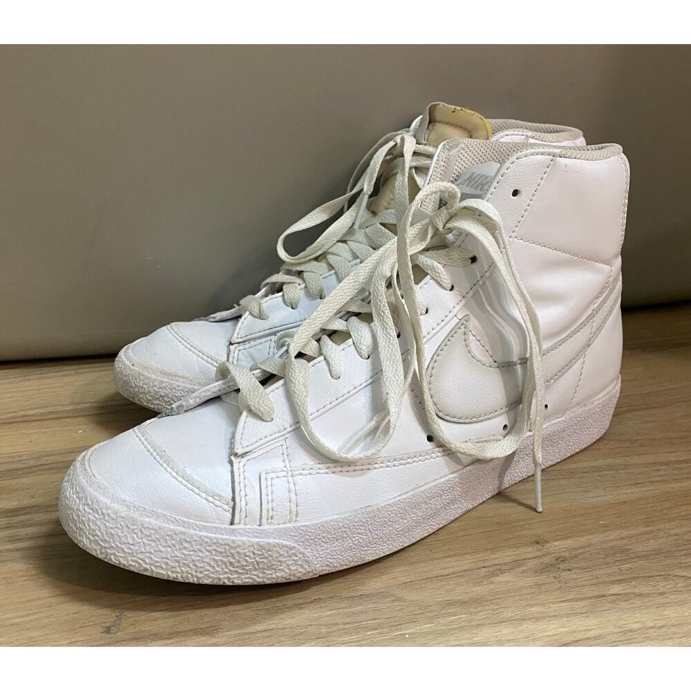 Men Nike Blazer Mid 77 Vintage Airbrush Swoosh leather high-top sneaker shoe 8.5